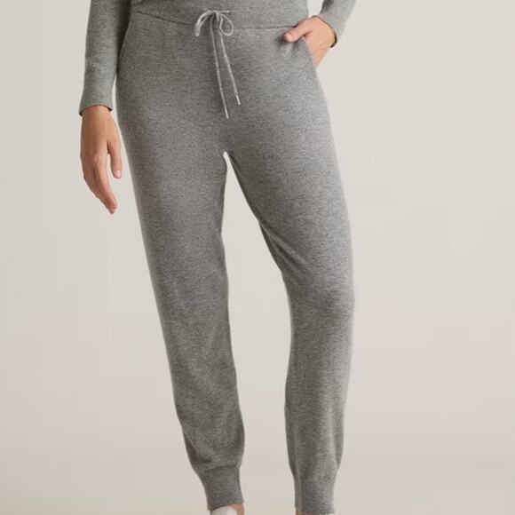 Quince Pants - Quince 100% Mongolian Cashmere Sweatpants Womens Size Medium Grey Gray Joggers